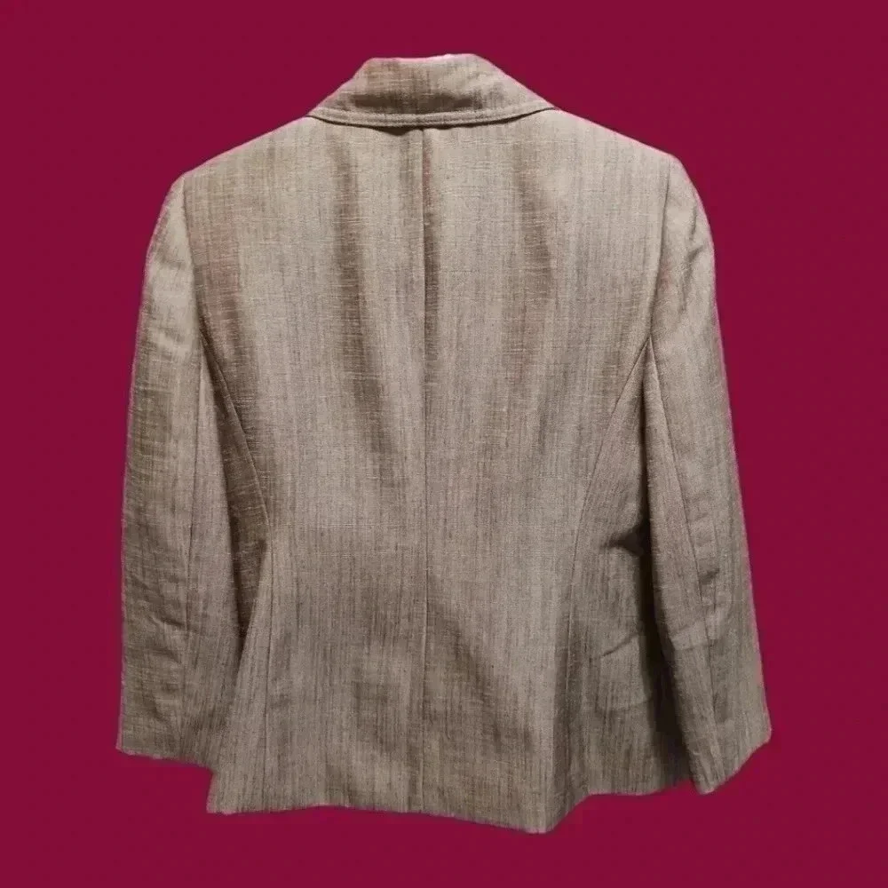 Kasper sheen blazer tan & brown blazer style safari size 2P